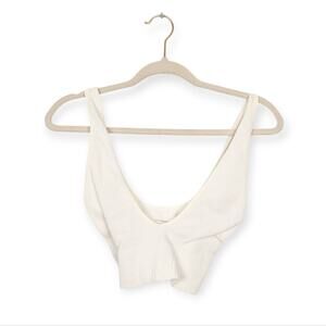 Free People Intimately White Ribbed Bralette Size XS/S